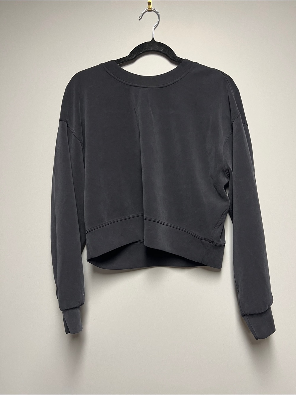 lululemon athletica soft stream Charcoal Cropped Crewneck Sweatshirt